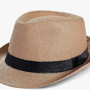 Devil Summer Cotton Jute Fedora Hat for Unisex for Travel and Beach