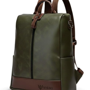 VISMIINTREND Stylish Leather Casual 13-inch Macbook Laptop Office Airport Travel College Shoulder Backpack Handbag Purse for Women Girls | Anti Theft | Corporate Gifts | Birthday Gift (Green)