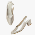 Marc Loire Women's Slip On Golden Shimmer Block Heel Fashion Sandal for Casual, Outdoor, Party and Holidays